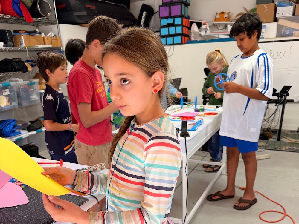 Kids testing hand-built flying cars